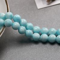 Larimar Perle, rund, poliert, DIY & verschiedene Größen vorhanden, himmelblau, verkauft per ca. 15 ZollInch Strang