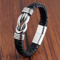 Titanium Steel Bracelet with PU Leather & for man Sold By PC