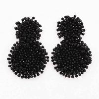 Crystal Drop Earring handmade woven pattern & for woman 75mm Sold By Pair