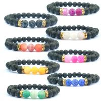 Gemstone Bracelets Effloresce Agate with Gemstone plated Unisex Length 7.4 Inch 3/Lot Sold By Lot