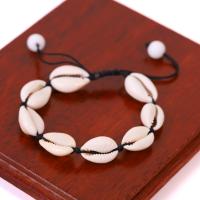 Shell Woven Ball Bracelets with Gemstone & Nylon Cord plated Unisex & adjustable Length 7.4 Inch Sold By Lot