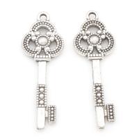 Zinc Alloy Key Pendants antique silver color plated nickel lead & cadmium free Approx 2mm Approx Sold By Bag