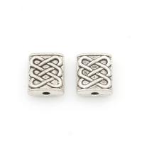 Zinc Alloy Jewelry Beads Square antique silver color plated nickel lead & cadmium free Approx 0.5mm Approx Sold By Bag