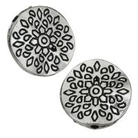 Zinc Alloy Jewelry Beads Flat Round enamel silver color nickel lead & cadmium free Approx 2mm Sold By Lot