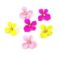 Zinc Alloy Stud Earring Flower plated Korean style & for woman nickel lead & cadmium free Sold By Lot