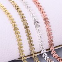 Brass Chain plated herringbone chain nickel lead & cadmium free 6.2mm Sold By Lot