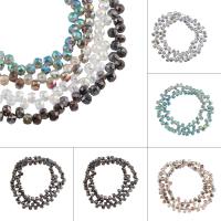 Kristall-Perlen, Kristall, bunte Farbe plattiert, facettierte, mehrere Farben vorhanden, 4x6mm, Bohrung:ca. 1mm, ca. 98PCs/Strang, verkauft von Strang