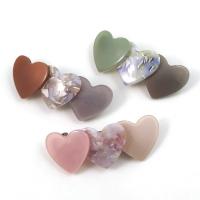 Hair Barrettes Acetate with Zinc Alloy Heart Korean style & for woman nickel lead & cadmium free Sold By Lot