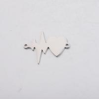Stainless Steel Connector, Electrocardiographic, plated, DIY & 1/1 loop, more colors for choice, nickel, lead & cadmium free, 20*28mm, Hole:Approx 1.5mm, 10PCs/Lot, Sold By Lot