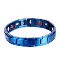 Titanium Steel Bracelet with Germanium fashion jewelry & for man sapphire 12mm Sold By PC