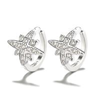 925 Sterling Silver Earring Clip platinum plated micro pave cubic zirconia & for woman 10mmuff0c Sold By Pair