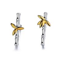 925 Sterling Silver Stud Earrings Bamboo platinum plated fashion jewelry & for woman 15mmuff0c5 mm Sold By Pair