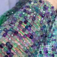 Fluorit Beads, Farverige Fluorite, poleret, du kan DIY & facetteret, flerfarvede, 6x4mm, Ca. 63pc'er/Strand, Solgt Per Ca. 15 inch Strand