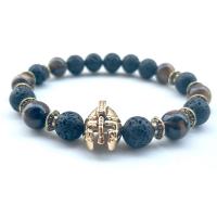 Lava Bracelet with Tiger Eye & Zinc Alloy plated fashion jewelry & Unisex Sold Per 7.4 Inch Strand