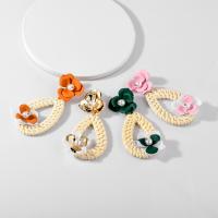 Riet Drop Earring, met Plastic Pearl, moffelen vernis, verschillende stijlen voor de keuze & voor vrouw, Verkocht door pair