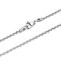 Titanium Staal Ketting Chain, mode sieraden & uniseks & verschillende grootte voor keus, 2.4MMlong50CM,60cm, Verkocht door PC