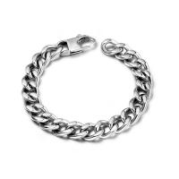 Titanium Steel Bracelet polished punk style & Unisex 10.8mm Length Approx 8.2 Inch Sold By PC