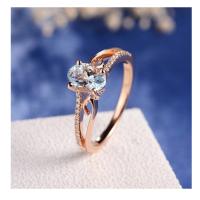 Cubic Zircon Brass Finger Ring with Cubic Zirconia plated fashion jewelry & for woman rose gold color nickel lead & cadmium free US Ring Sold By PC