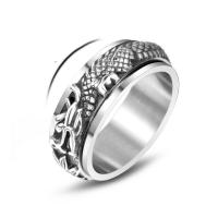Titanium Steel Finger Ring, divat ékszerek & forgatható & punk stílus & egynemű & különböző méretű a választás, 7.8mm, Által értékesített PC