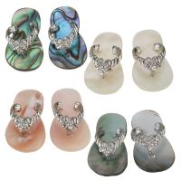 Brass Jewelry Pendants with Black Shell & Pink Shell & Yellow Shell & White Shell & Abalone Shell Slipper silver color plated nickel lead & cadmium free Approx Sold By PC