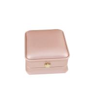 Pap halskæde kasse, med Velveteen, Rektangel, mode smykker, lyserød, 69x82x40mm, Solgt af PC