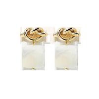 Brass Drop Earring with Shell Square Korean style & for woman nickel lead & cadmium free Sold By PC