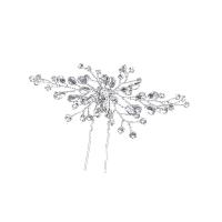 Bridal Hair Pins Brass with Crystal & Iron plated fashion jewelry & wedding gift & for woman nickel lead & cadmium free Sold By PC