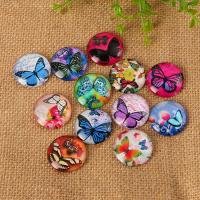 Glass Cabochons with Paper time gem jewelry & flat back mixed colors Sold By Bag