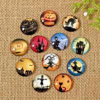 Glass Cabochons with Paper time gem jewelry & Halloween Jewelry Gift & flat back mixed colors Sold By Bag