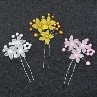 Hair Pins Brass with Plastic Pearl & Iron & Acrylic plated fashion jewelry & for woman nickel lead & cadmium free Sold By PC