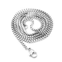Stainless Steel Chain Necklace plated fashion jewelry & Unisex silver color Sold By Lot