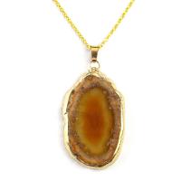 Agate Necklace with 5cm extender chain gold color plated & Unisex 40-85mmuff0c50-60mm Sold Per Approx 17.72 Inch Strand