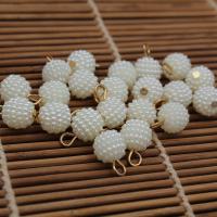 Perlas de plástico ABS colgante, Esférico, Blanco, 10mm, agujero:aproximado 1mm, 100PCs/Bolsa, Vendido por Bolsa