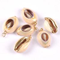 Pingentes de concha, banhado a ouro genuino, joias de moda & DIY, 20mm, vendido por PC