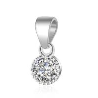 925 Sterling Silver Pendant Brass silver color plated with cubic zirconia Sold By Bag