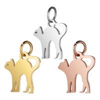 Stainless Steel Animal Pendants Cat plated fashion jewelry Approx 5mm Sold By Lot