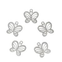Stainless Steel Animal Pendants Butterfly hollow original color Approx 1.5mm Sold By Bag