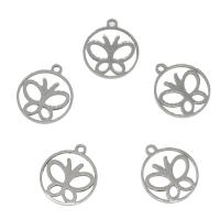 Stainless Steel Pendants, hollow, original color, 14x17x1mm, Hole:Approx 1.4mm, 50PCs/Bag, Sold By Bag