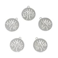 Stainless Steel Pendants, hollow, original color, 14.50x16.50x1mm, Hole:Approx 1.4mm, 50PCs/Bag, Sold By Bag