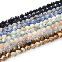 Perles de pierres précieuses mixtes, pierre gemme, Rond, Surface de coupe de l'étoile & différents matériaux pour le choix, 8mm,10mm, Trou:Environ 1mm, 5Strandstoron/sac, Vendu par sac