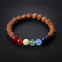 Bodhi Wood Beads Rannerengas, päällystetty, muoti korut & naiselle, ruskea, 8mm, Myyty Per 7.6 tuuma Strand