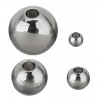 Rostfritt stål pärlor, ROSTFRITT STÅL, olika storlek för val, silver, 200PC/Lot, Säljs av Lot