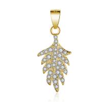 Cubic Zirconia Micro Pave 925 Sterling Silver Pendant Brass Leaf gold color plated micro pave cubic zirconia Sold By PC