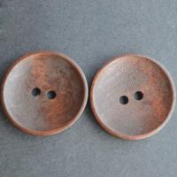 Scentedrosewood Button Findings Flat Round painted DIY & double-hole coffee color 25mm Sold By Lot