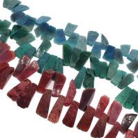 Grânulos de gelo natural quartzo ágata, Ágata quartzo de gelo, Mais cores pare escolha, 24x61x14mm/37x19x14mm, Buraco:Aprox 2mm, Aprox 27PCs/Strand, vendido por Strand