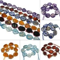 Naturlig Ice Quartz Agate perler, flere farver til valg, 46x62x9mm/29x35x7mm, Hole:Ca. 2mm, Ca. 11pc'er/Strand, Solgt af Strand