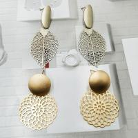 Zinc Alloy Drop Earrings plated & for woman & hollow nickel lead & cadmium free 55mm 40mm Sold By Pair