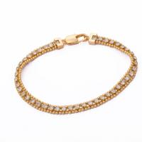 Cubic Zirconia Micro Pave Brass Bracelet 18K gold plated micro pave cubic zirconia & for woman nickel lead & cadmium free Length Approx 7.6 Inch Sold By Lot