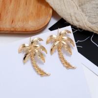 Zinc Alloy Drop Earrings Palm Tree plated fashion jewelry & for woman golden nickel lead & cadmium free Sold By Pair