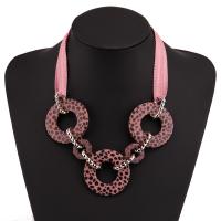 Acryl halskettingen, met Katoenen koord, plated, mode sieraden & voor vrouw, meer kleuren voor de keuze, Verkocht door Strand